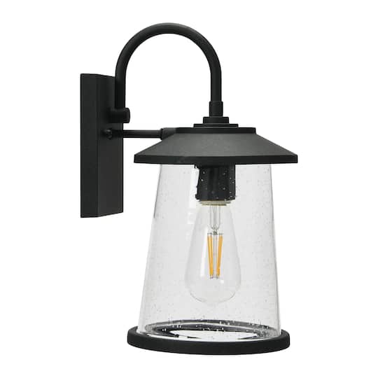 Hello Honey® Robert Stevenson Lighting Hudson 14.5" Distressed Zinc Metal & Seedy Glass Outdoor Light